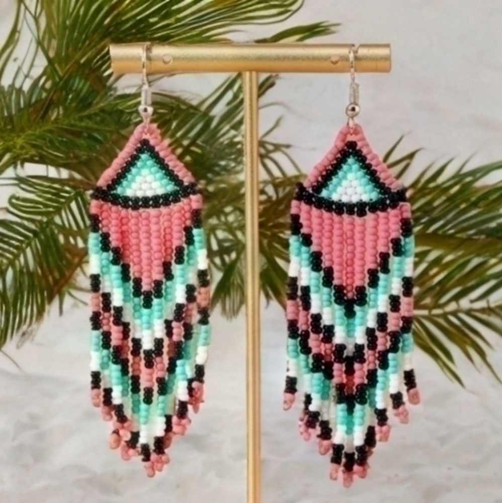 MODCLOTH NAVAJO BEADED DROP EARRINGS 1